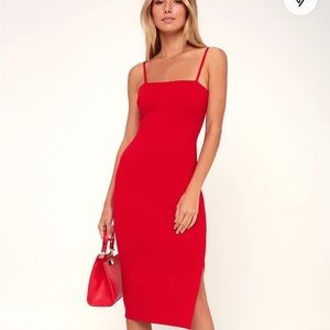 Lulus red midi dress